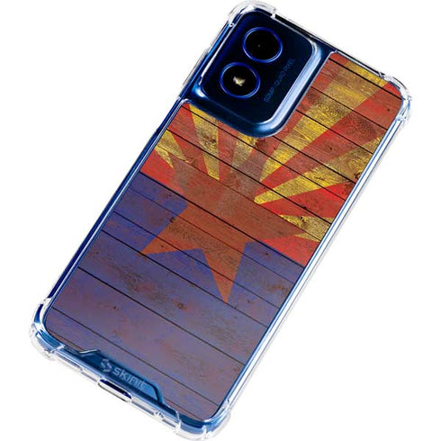 Arizona Flag Dark Wood Moto G 5G (2024) Clear Case
